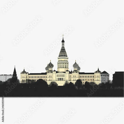 Kremlin glowing in Moscow in the calm of a spring dawn