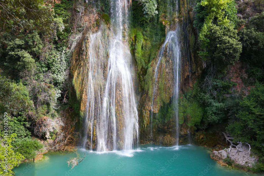 Fototapeta premium Beautiful waterfalls. Provence, France. Cascade de Sillans (also written as Sillans la cascade) is one of the most beautiful waterfalls in France