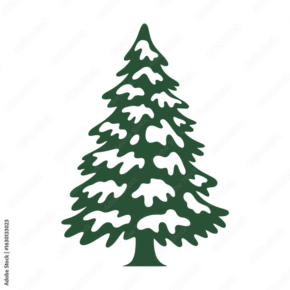 Fototapeta premium Evergreen tree with snow winter nature_1.eps