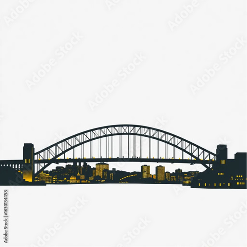 Sydney Harbour Bridge bathed in golden light in Sydney as the city shimmers after rain