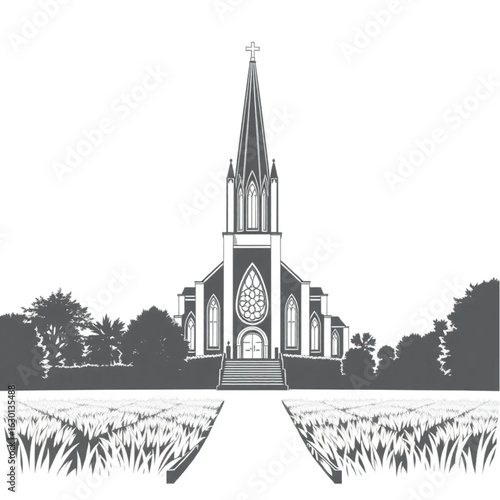Christ Church Cathedral shimmering in New Zealand during the harvest festival