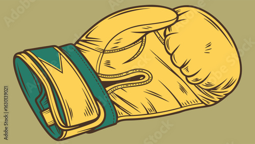 Vintage Boxing Glove Illustration.