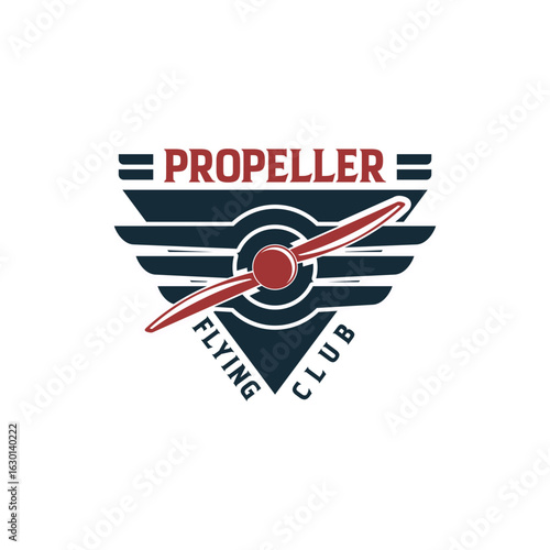 Flying Aircraft Airplane Club Propeller Logo Template Vector