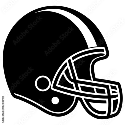 Football Helmet Vector - Generative AI Linocut Silhouette Design