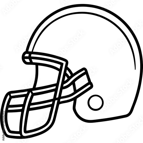 Football Helmet Vector - Generative AI Linocut Silhouette Design