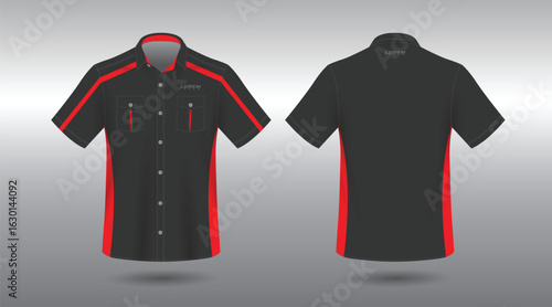 short sleeve work office shirt engineering and racing