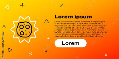 Line Virus icon isolated on yellow background. Corona virus 2019-nCoV. Bacteria and germs, cell cancer, microbe, fungi. Colorful outline concept. Vector