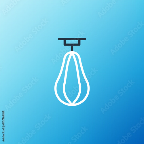 Line Punching bag icon isolated on blue background. Colorful outline concept. Vector