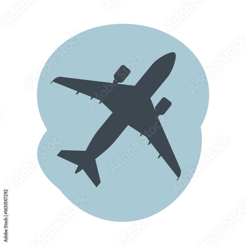 Wallpaper Mural Airplane silhouette on blue background, perfect for travel and transportation themes, offering a clean and modern design for various creative projects Torontodigital.ca