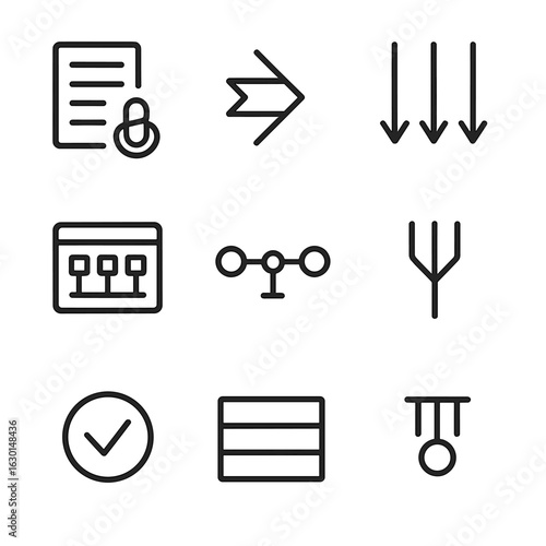 Virtual Thread Icons. Outline icon set of virtual thread frameworks: Java Virtual Thread, Kotlin Coroutines, Async/Await, Executor