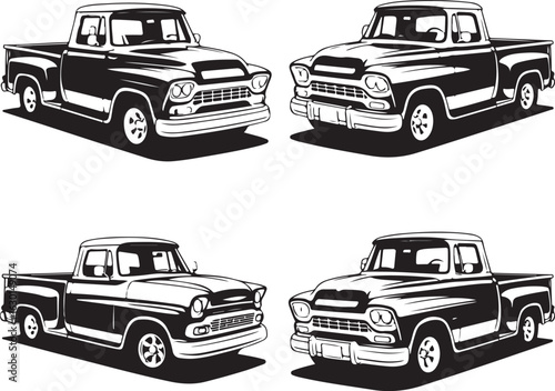 set of old cars vector