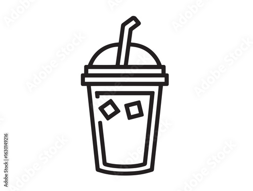 Cold americano beverage icon in modern line design
