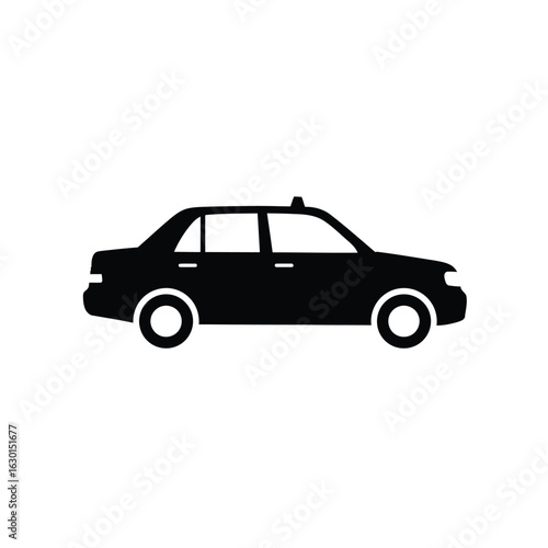 Taxi cab vector illustration isolated on white background, a public transportation vehicle for hire in urban areas, providing passenger service