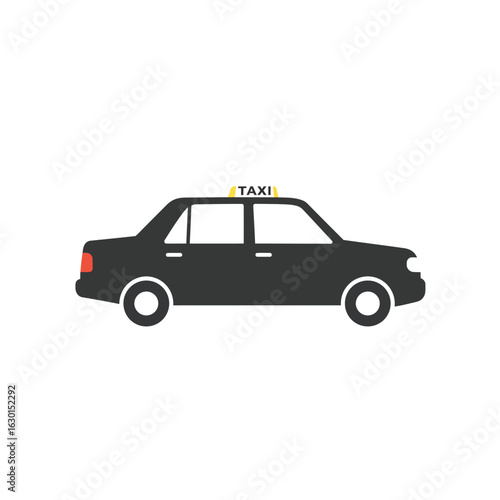 Taxi cab vector illustration isolated on white background, a public transportation vehicle for hire in urban areas, providing passenger service