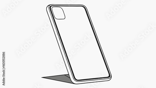 Outline of a Modern Smartphone with a Stand Angled View.
