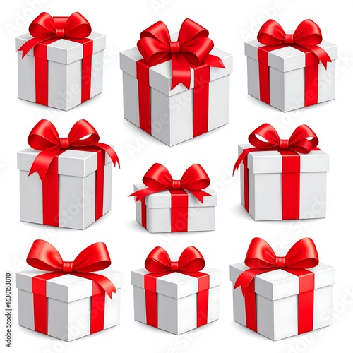 Gift boxes with red ribbons (1)