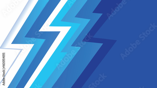 Abstract background featuring angled lightning bolt shapes in shades of blue and white on a gradient backdrop