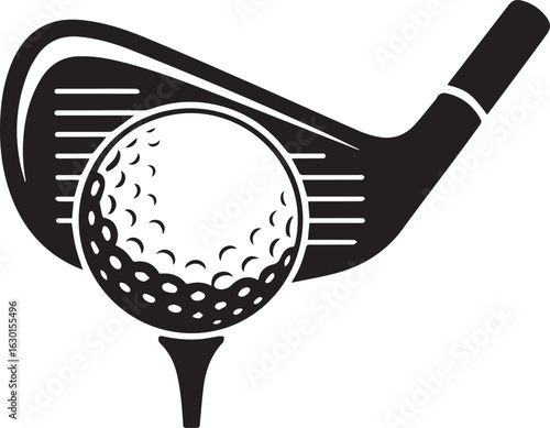 Minimalist Golf Club and Ball Logo Design.