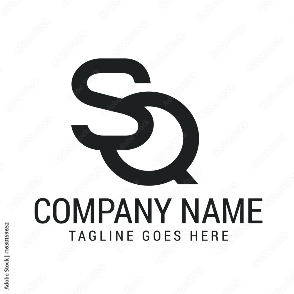 Fototapeta premium Creative Letter SQ or QS Modern Minimalist Vector Logo Design Templates for Brand