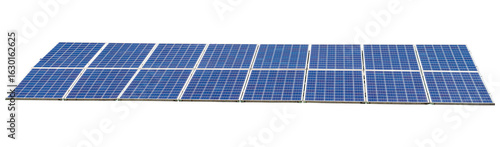Industrial solar panels, equipment for receive sunlight energy isolated on transparent background.
