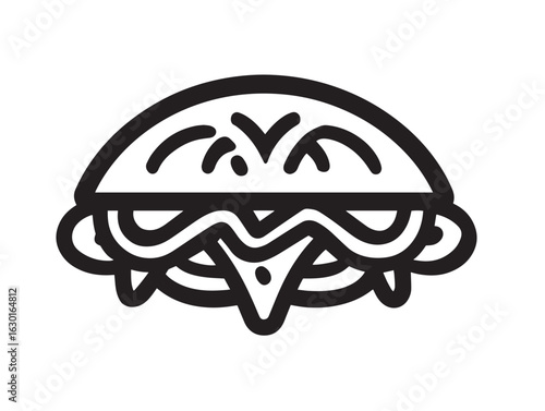 Delicious lamb gyro wrap icon in vector format
