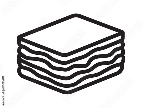 Tasty lasagna dish icon with simple vector detail