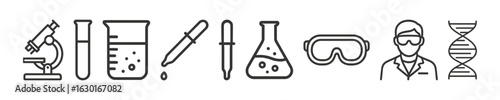 Medical Science Outline Icons Set