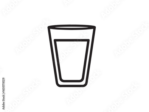 Fresh mango lassi glass icon with smooth line art