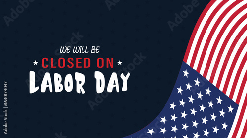 Happy Labor day USA poster for story, card, banner, vector illustration background