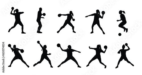 Female dodgeball player silhouette