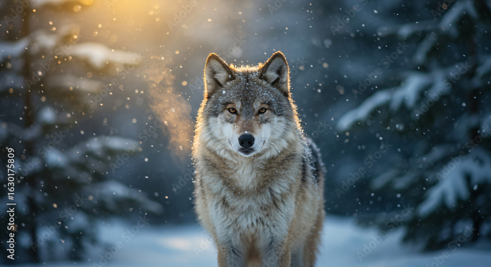Fototapeta premium wolf in snow