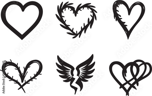 Expressive heart designs for love, passion, and emotion