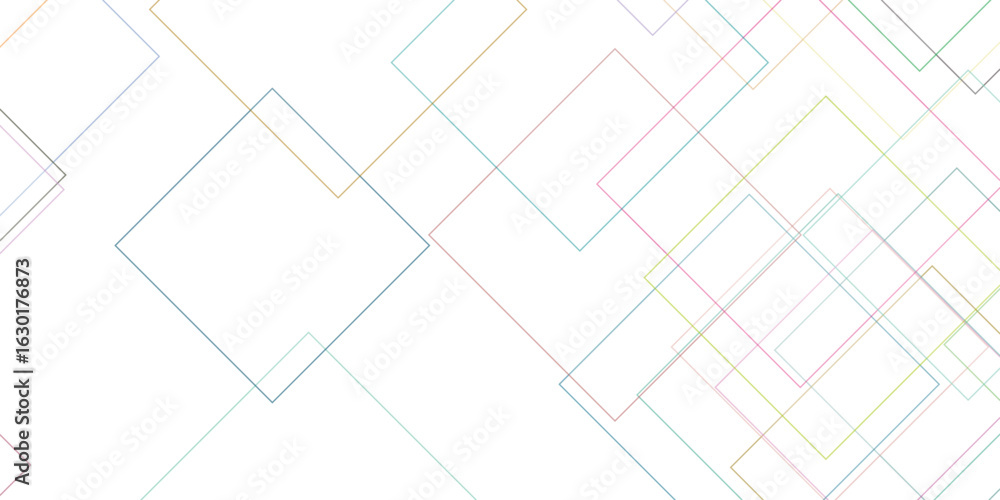 Fototapeta premium Abstract geometric pattern with overlapping colorful lines on a white background modern design for web and print graphics