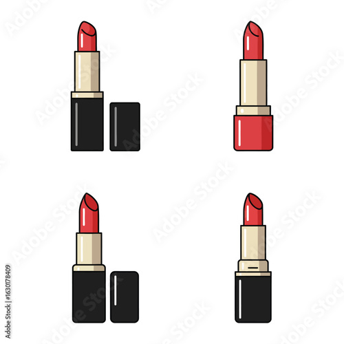 modern detailed professional high quality Four Lipstick Tubes in Different Positions