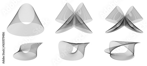 Aesthetic contemporary stripe line art, geometric shape in monochrome. Art form design for wall art, decoration, dental icons se