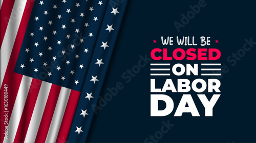 Happy Labor day USA poster for story, card, banner, vector illustration background