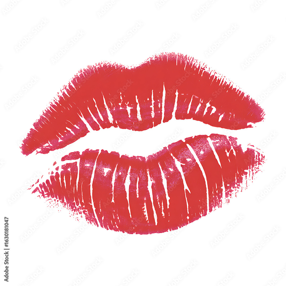 Obraz premium Red lips imprint kiss lipstick