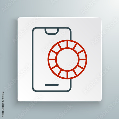 Line Online sports betting icon isolated on white background. Sport bet bookmaker. Betting online make money. Colorful outline concept. Vector
