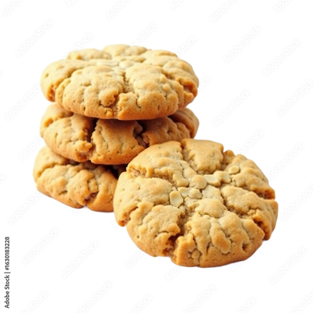Oatmeal cookies isolated on white and transparent background Oatmeal cookies isolated on white and transparent background