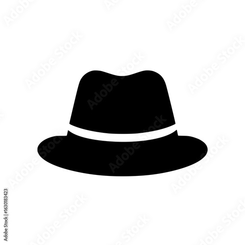 Wide-Brim Hat Line Icon for Fashion and Costume Designs