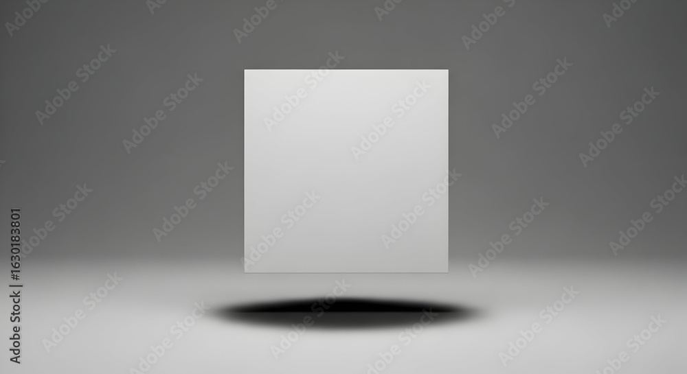 Fototapeta premium White square object against gray background