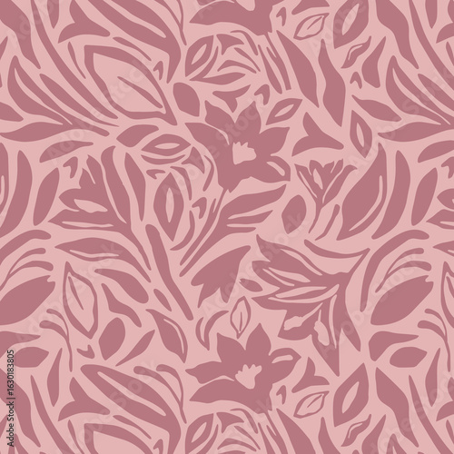 Exotic hand drawn flowers, seamless patterns with floral for fabric, textiles, clothing, wrapping paper, cover, banner, home decor, abstract backgrounds. Vector illustration.