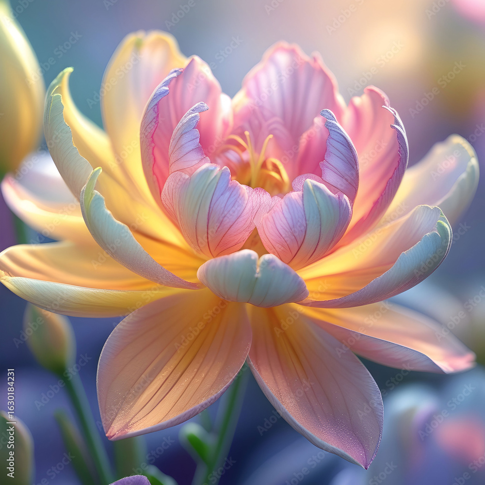 Fototapeta premium Natures beauty captured in colorful flower close up generative aid