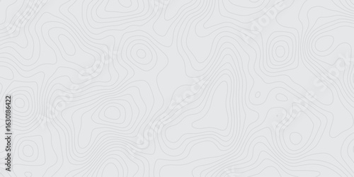 "Minimalistic light gray topographic map background with contour lines. Abstract elevation pattern ideal for geolocation themes, maps, infographics, or modern design textures"