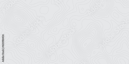 "Minimalistic light gray topographic map background with contour lines. Abstract elevation pattern ideal for geolocation themes, maps, infographics, or modern design textures"