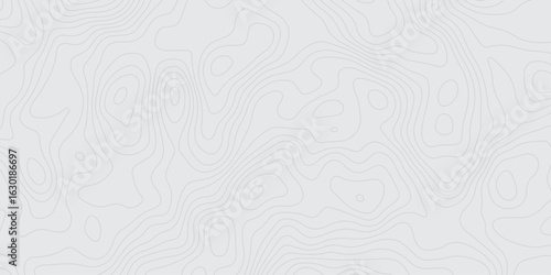 "Minimalistic light gray topographic map background with contour lines. Abstract elevation pattern ideal for geolocation themes, maps, infographics, or modern design textures"