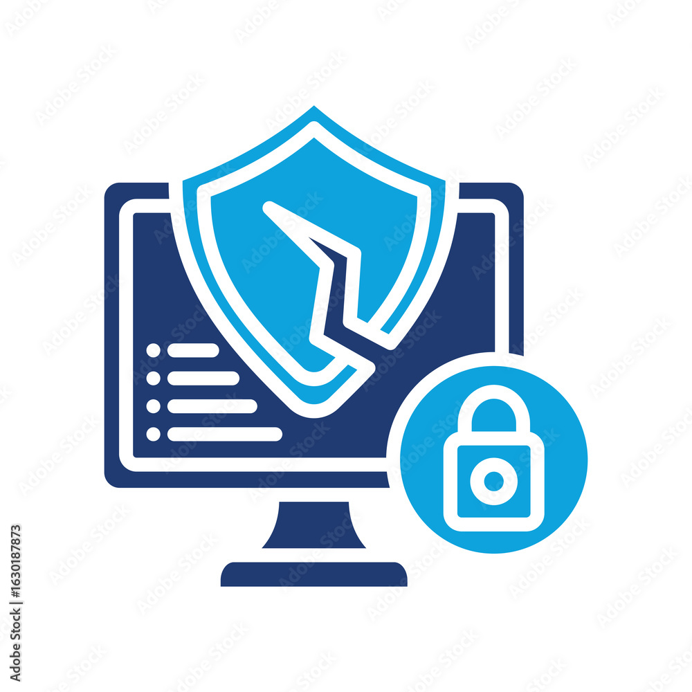 Obraz premium Vulnerability Security glyph color icon