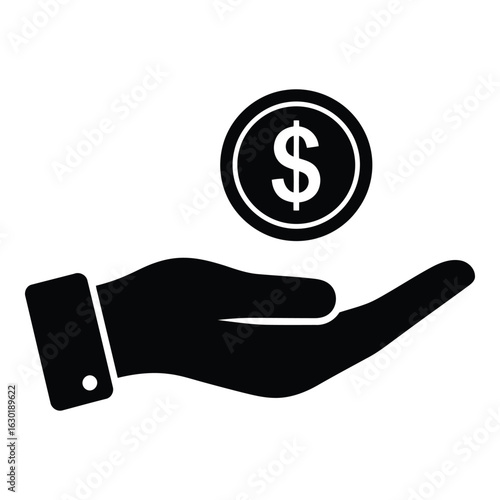 Hand Holding Dollar Coin