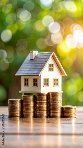 House model on stacks of coins