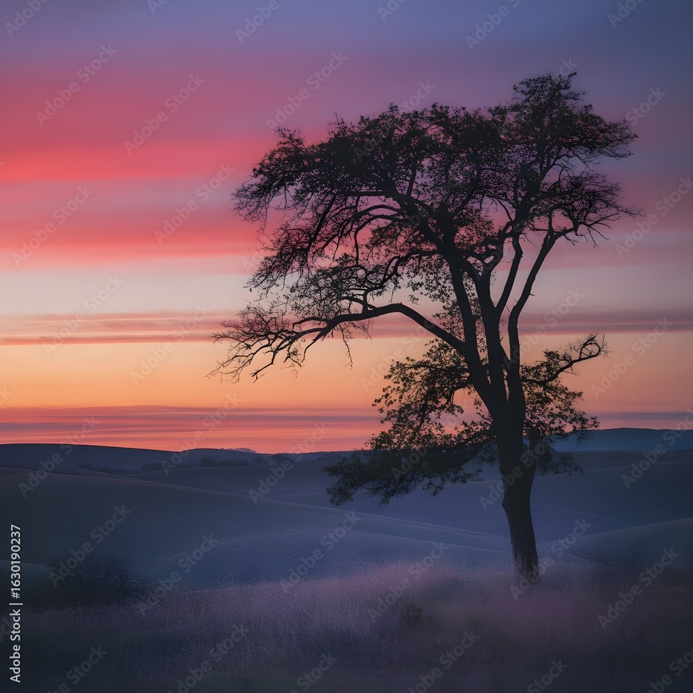 Fototapeta premium sunset over the river